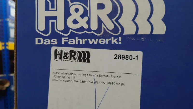 H&R 28980-1 Пружины с завышением (с лифтом) +25мм для KIA Sorento XM
