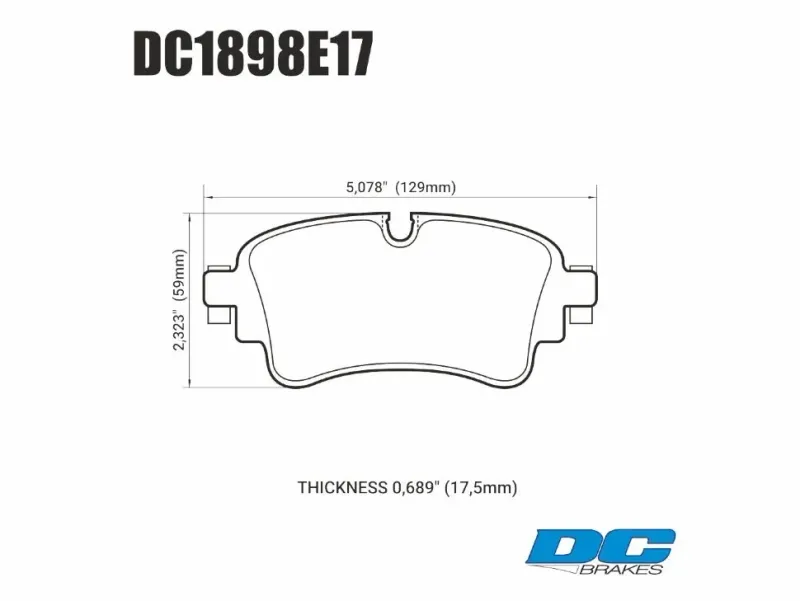 DC Brakes RT.2 DC1898E17 Задние тормозные колодки для A4 B9; A5 F53; Q5 FYB; Q7 4MB; TOUAREG CR7