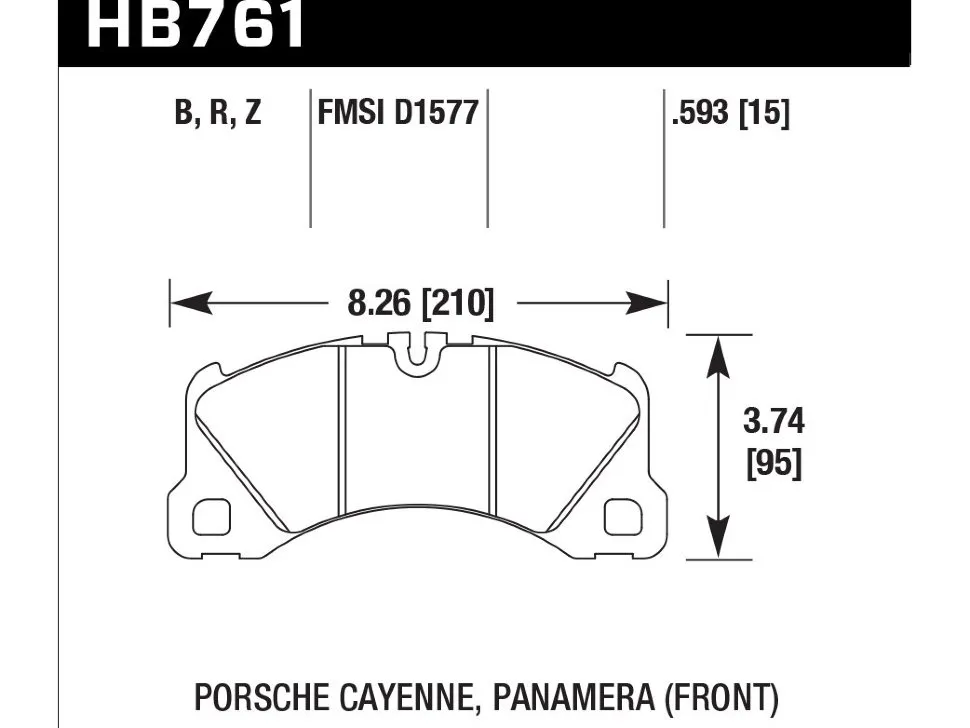 HAWK HP+ HB761N.593 Передние тормозные колодки для CAYENNE, PANAMERA, MACAN, TOUAREG