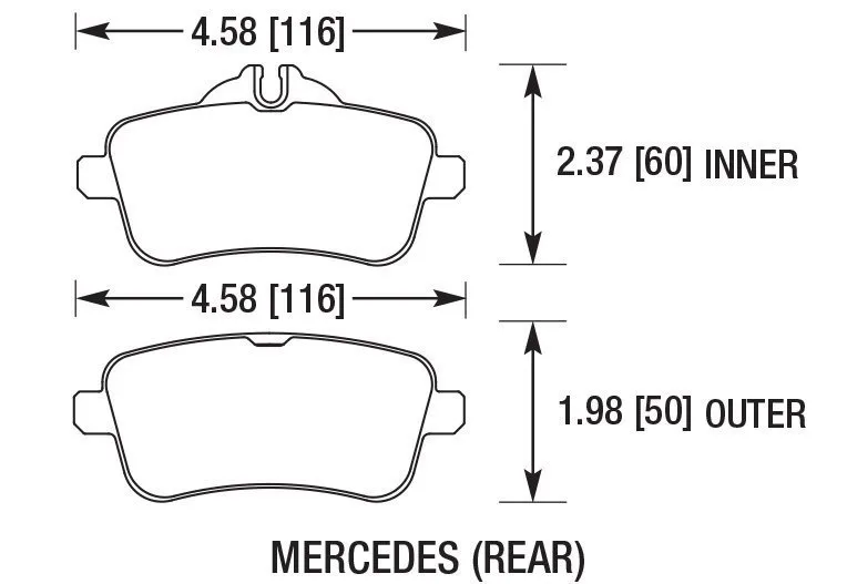 DC Brakes STR.S+ DC1630P18 Задние тормозные колодки для MB A W176 45AMG, CLA C117 45AMG, SLK R172