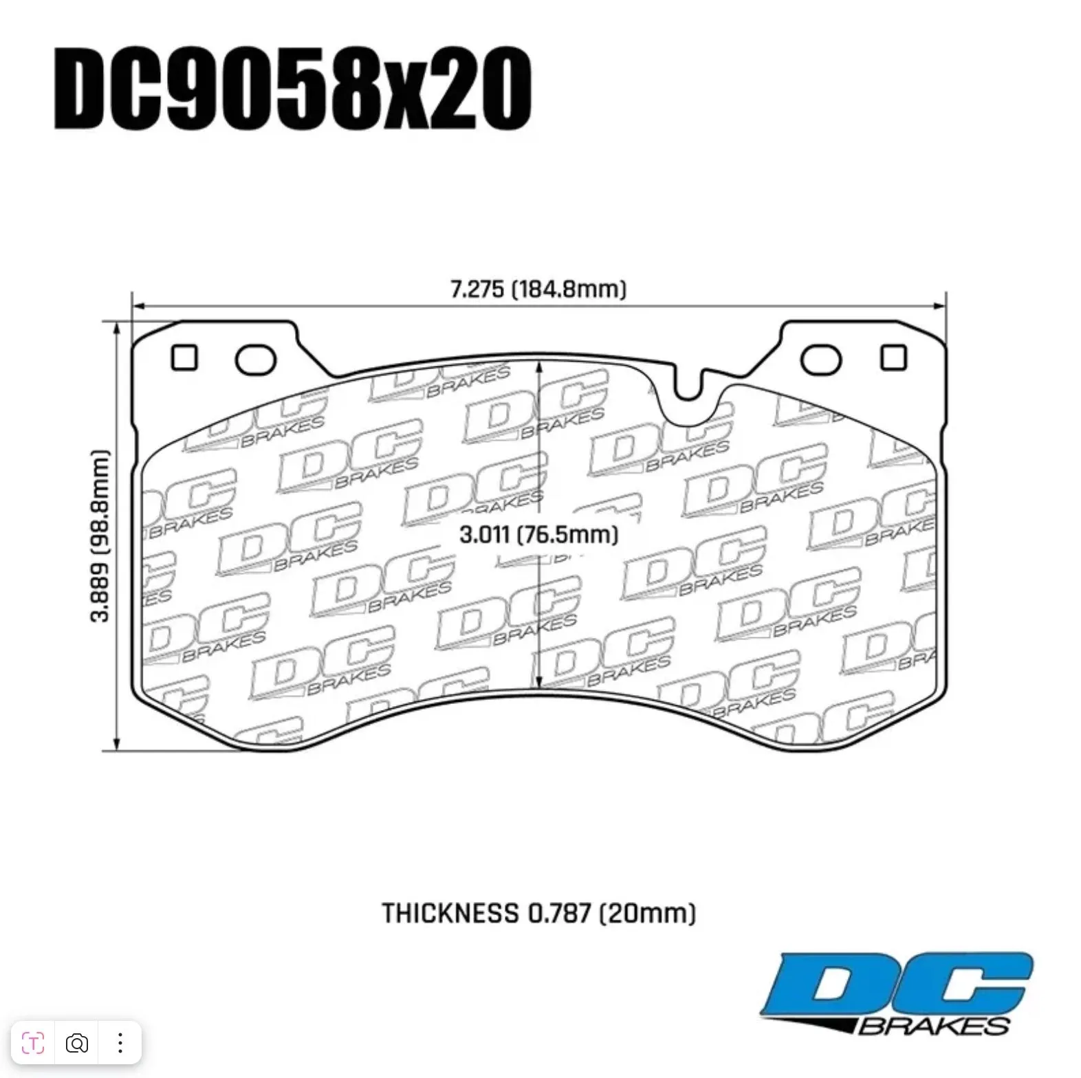 Колодки тормозные DC9058S20 DC Brakes R24 RACING, передние BMW M2 G87; M3 G80; M4 G82;