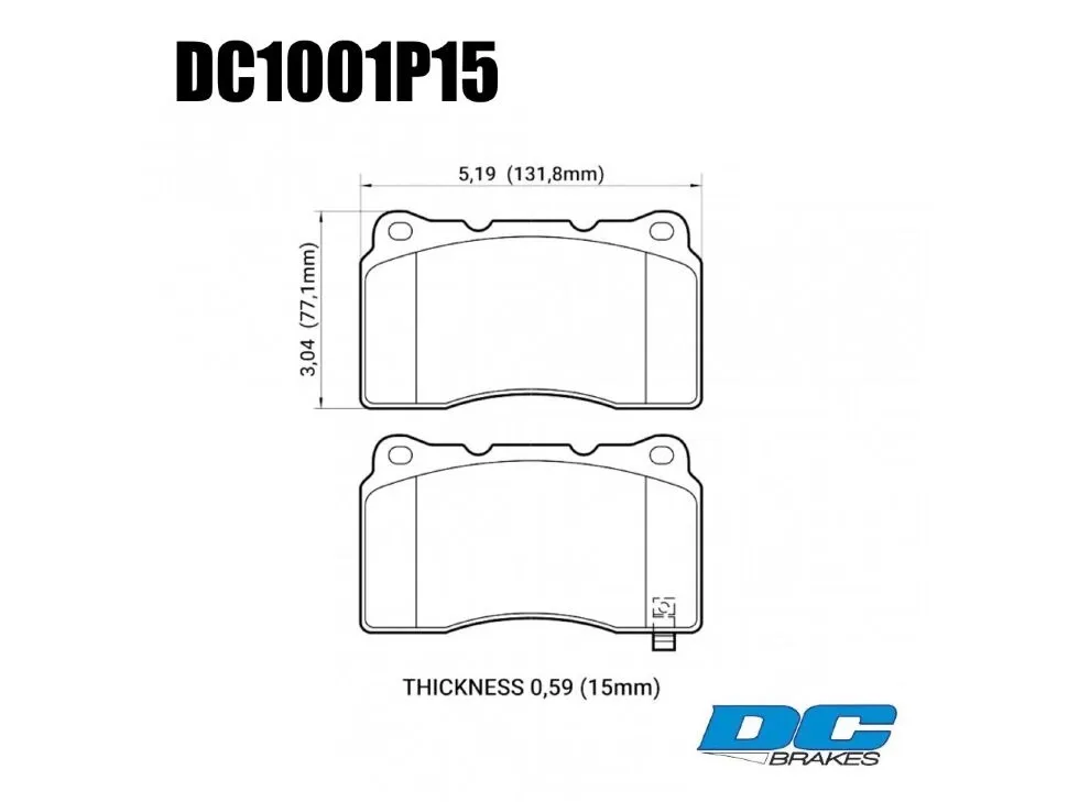 DC Brakes STR.S+ DC1001P15 Передние тормозные колодки для перед MMC LANCER EVO V-X; SUBARU WRX STI