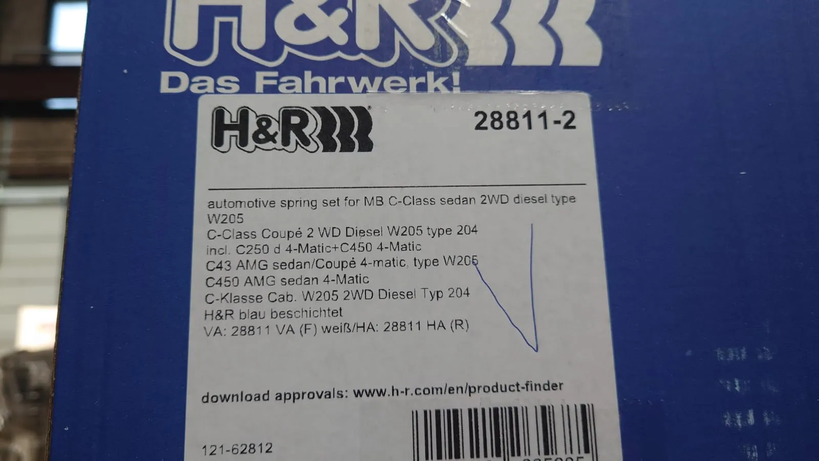 H&R 28811-2 Пружины с занижением Mercedes Benz W205 C43