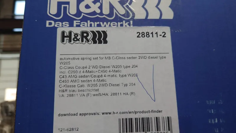 H&R 28811-2 Пружины с занижением Mercedes Benz W205 C43