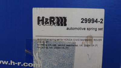 H&R 29994-2 Пружины с занижением Honda Civic MB, MC