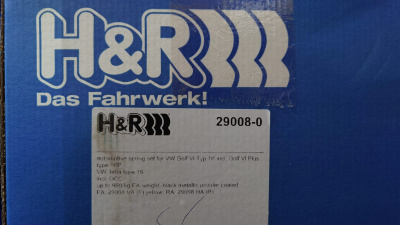 H&R 29008-0 Пружины с занижением VW Golf 6, Jetta 6