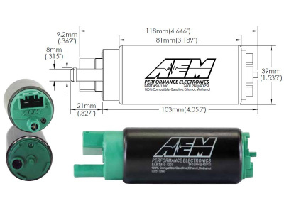 AEM 50-1200 Топливный насос 340 л/ч E-85 с установочным комплектом