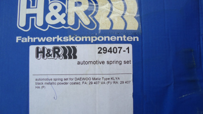 H&R 29407-1 Пружины с занижением Daewoo Matiz