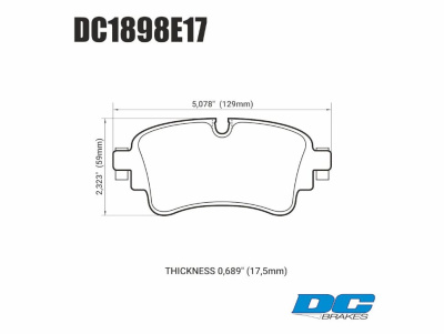 DC Brakes RT.2 DC1898E17 Задние тормозные колодки для A4 B9; A5 F53; Q5 FYB; Q7 4MB; TOUAREG CR7