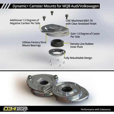 034Motorsport 034-601-1023 Dynamic+ Опоры передних амортизаторов VAG MQB & MQB EVO