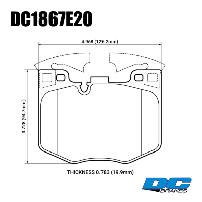 DC Brakes RT.2 DC1867E20 Передние тормозные колодки для BMW 5 G30, 6 G32GT, X3 G01, X4 G02, 7 G11