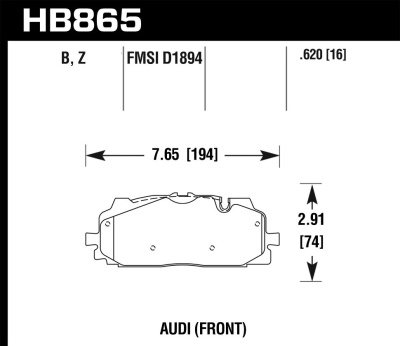 HAWK PC HB865Z.620 Передние тормозные колодки для A4 B9 RS4; A5 F53; Q5 FYB; Q7 4MB; Akebono диск 350mm; 375mm