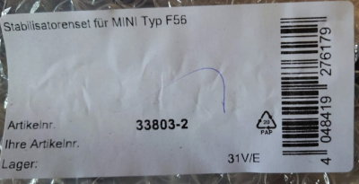 H&R Anti-Roll-Bars 33803-2 Стабилизаторы поперечной устойчивости для Mini Cooper F55, F56