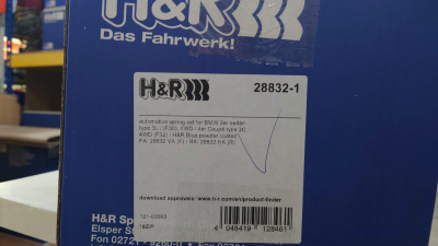 H&R 28832-1 Пружины с занижением BMW 3 F30 / 4 F32 4WD