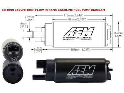 AEM 50-1000 Бензонасос 340 л/ч, с установочным комплектом