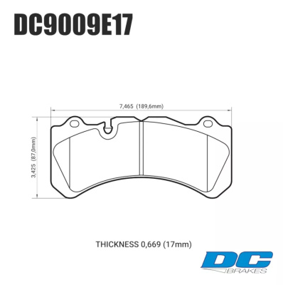 Колодки тормозные DC9009E17 DC Brakes RT.2 Brembo GT 6 поршней тип J, N