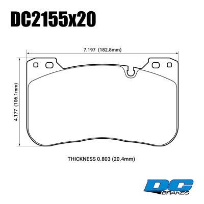 DC Brakes RT.2 DC2155E20 Передние тормозные колодки для BMW M5 F90 / M8 F92 / X5M G05 / X6M G06