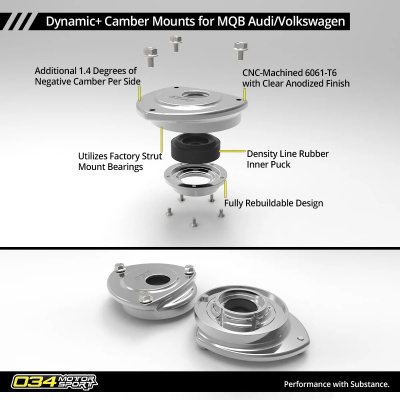034Motorsport 034-601-1013 Dynamic+ Опоры передних амортизаторов VAG MQB & MQB EVO