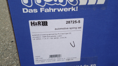H&R 28725-5 Пружины с занижением Kia ProCeed CD / Ceed SW